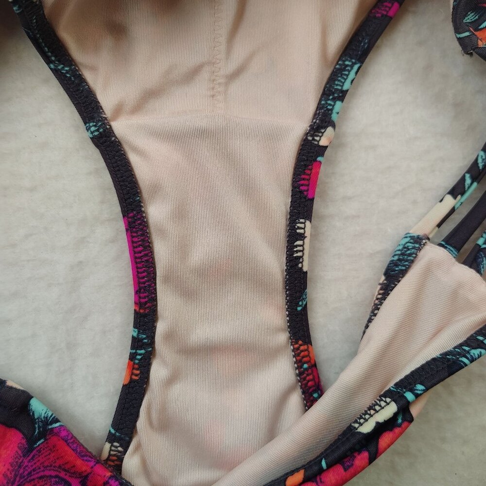 Shade & Share Floral Cheeky Halter Push-Up Bikini Bathing Suit Sz Small - Picture 6 of 9